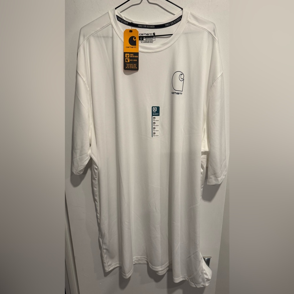 NWT Carhartt Force Sun Defender™ Lightweight Short-Sleeve Logo golf street comfy